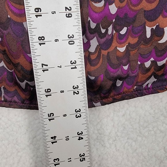 Nanette Lepore Purple Silk Multicolor Polka Dot Key Hole Abstract Style Shift - Picture 7 of 12